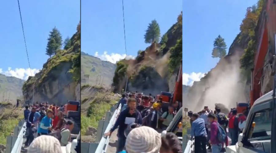 Massive Landslide On Badrinath National Highway, Traffic Disrupted