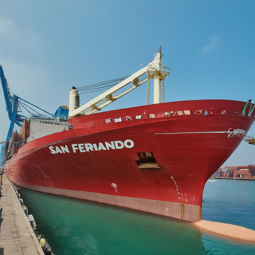 ship san Fernando arrives at Vizhinjam port, marking a new era for India's container shipping