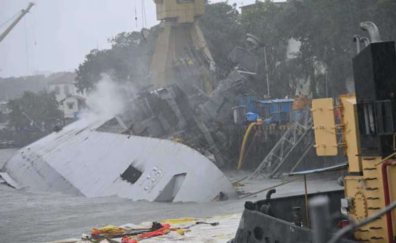 INS Brahmaputra fire search for missing sailor