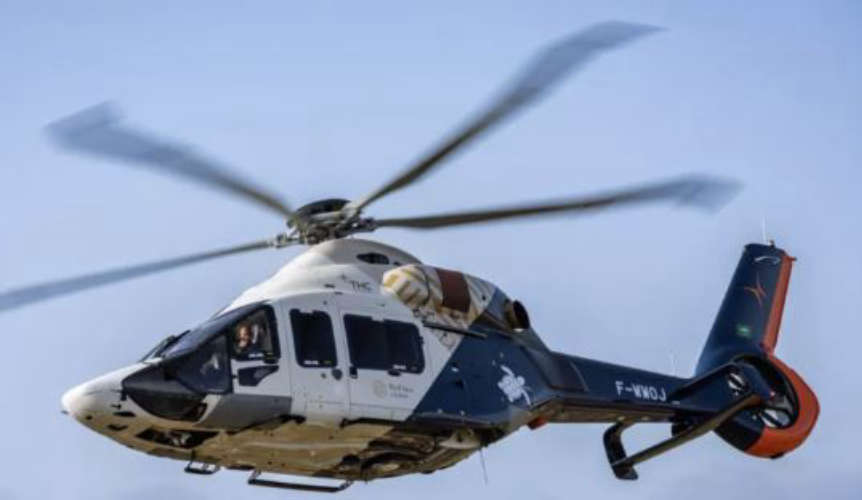 The injured woman was taken to the hospital by helicopter
