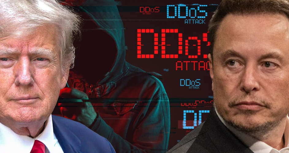 know about ddos attack in the base elon musk and donald trump interview delayed