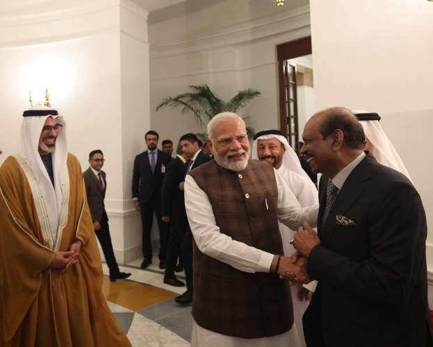 Prime Minister Modi hosted an official reception for the Crown Prince of Abu Dhabi
