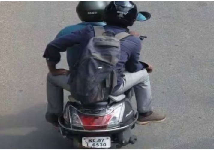 A group of young individuals stole a scooter that was parked in front of a house during the afternoon