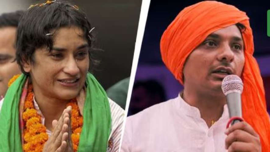 Vinesh Phogat Makes Huge Political Debut in Jhulana Defeats BJPs Captain Yogesh Bairagi