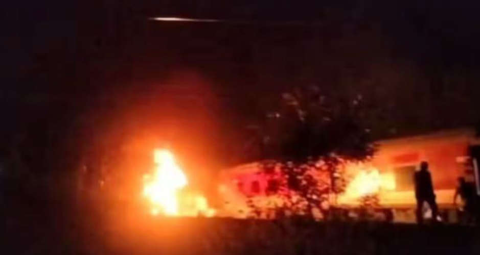 Train collision accident in Chennai Five coaches derailed and caught fire