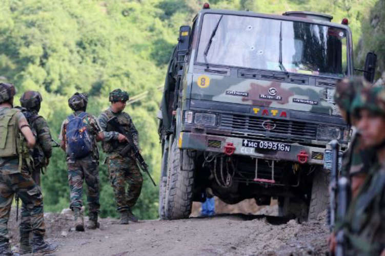 Terror attack on army vehicle in Jammu and Kashmir Five soldiers were injured