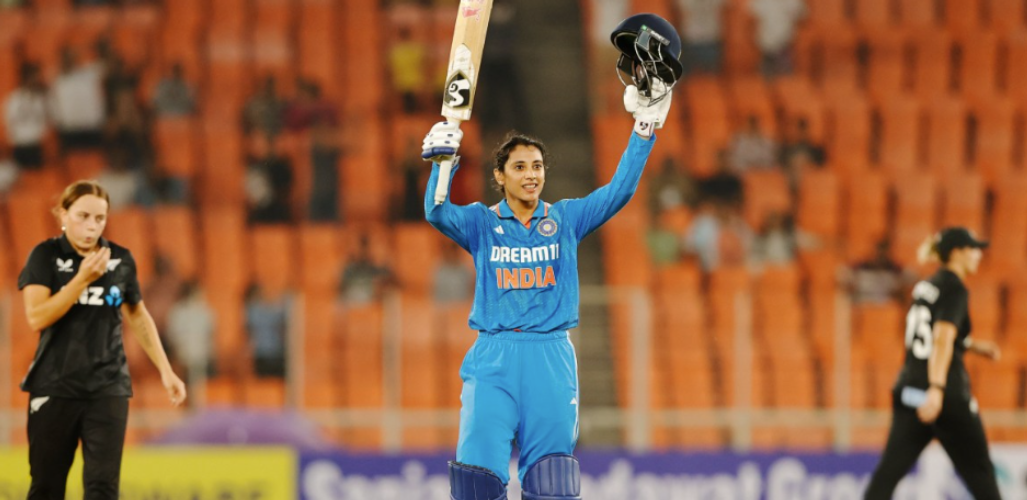 Mandana scored a brilliant century in the third match and India won the series by defeating New Zealand