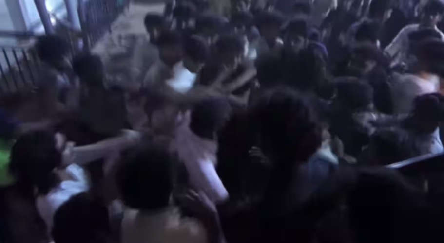 Mukkam Sub-District School Arts Festival teachers and students knock down