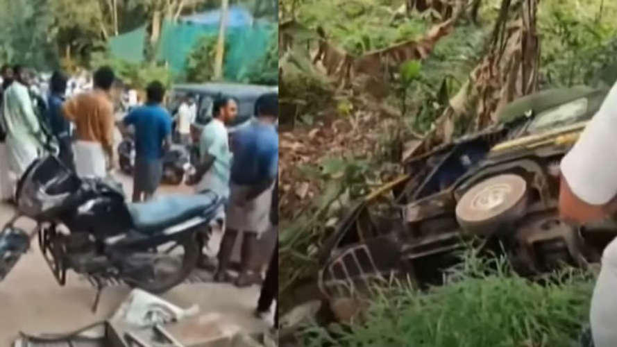 A tipper lorry went out of control at Malappuram and hit five parked vehicles Two died in the accident