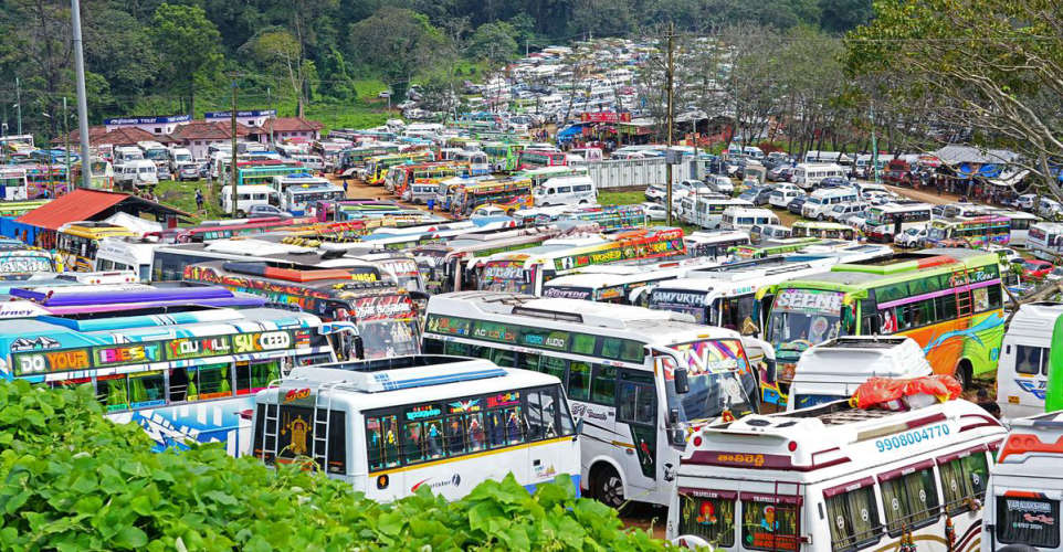 vehicles parking sign at Sabarimala at the same time Fast tag facility at Nilakkal
