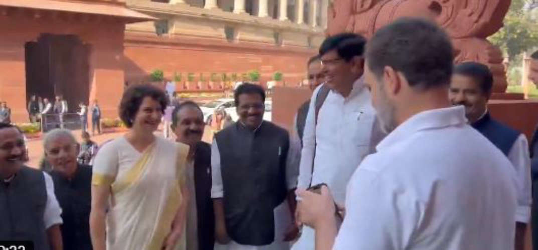 Rahul Gandhi Captures Priyanka Gandhis Historic Moment in Parliament
