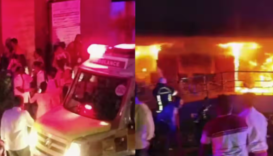 A massive fire breaks out at a private hospital in Tamil Nadus Dindigul 7 dead 6 trapped in lift