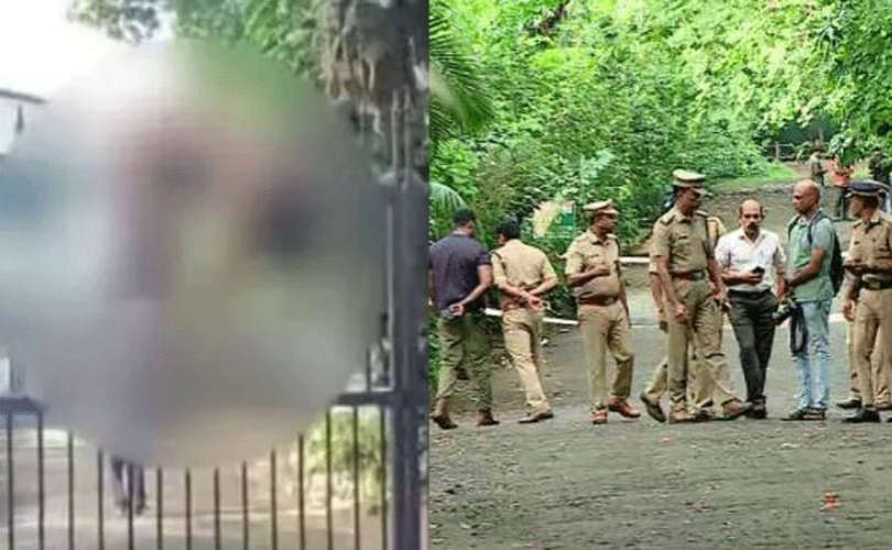 Mangalavanam bird sanctuary gate with wire pierced through body