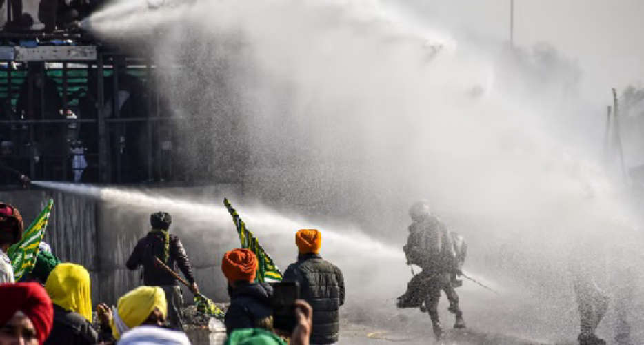 Delhi Chalo March Turns Violent Police Use Water Cannons and Tear Gas