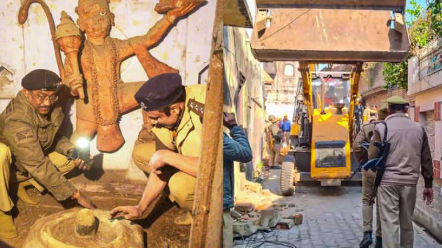 40-Year-Old Temple Discovered During Bulldozer Drive in Sambhal UP12