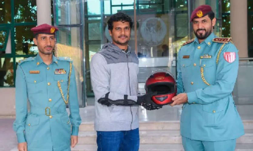 Ras Al Khaimah Police Distribute Helmets to New Motorcyclists as Part of Safety Starts with a Step Campaign