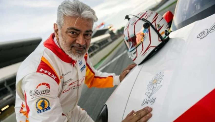 Actor Ajiths car crashes during car racing practice The actor miraculously survived