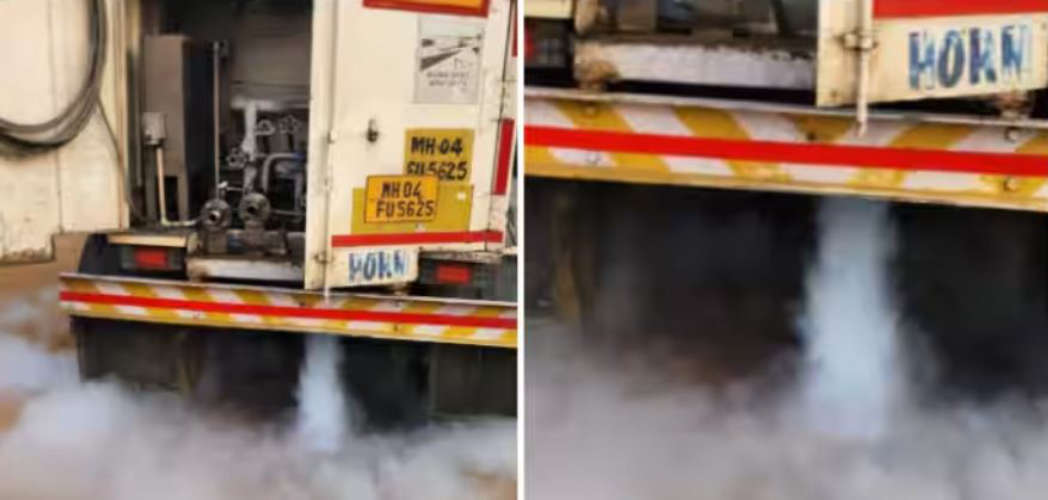 Gas leak in a lorry carrying nitrogen gas 49980 fine of MVD