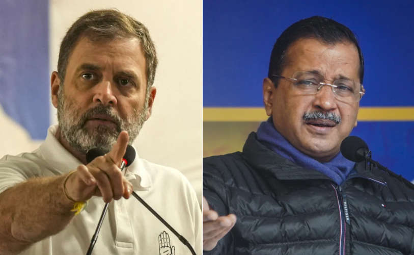 rahul gandhi attacks aravind kejriwal amid delhi election