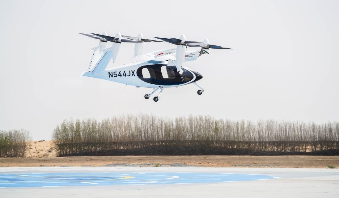 first test flight of the Dubai air taxi developed by Joby Aviation was successfully