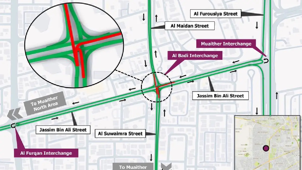 Ashghal Announces Temporary Closure at Al Badi Interchange