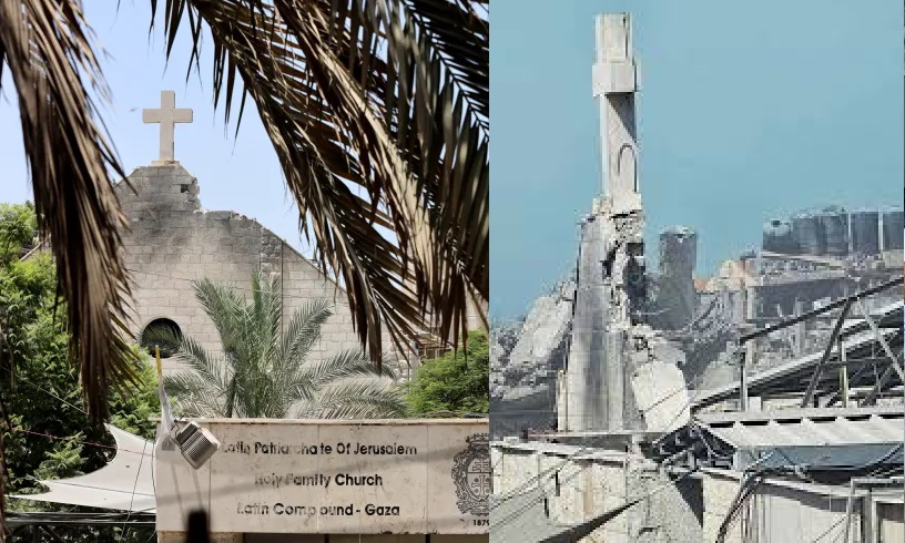 Israel bombs Gazas only Catholic church sheltering elderly children