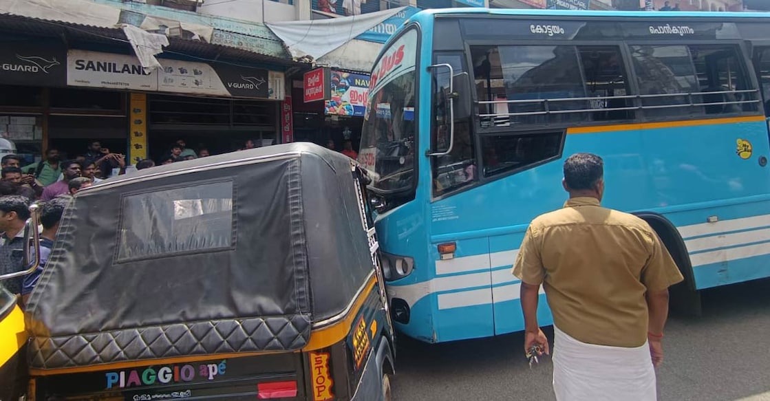 private bus accident after the bus driver collapsed while driving