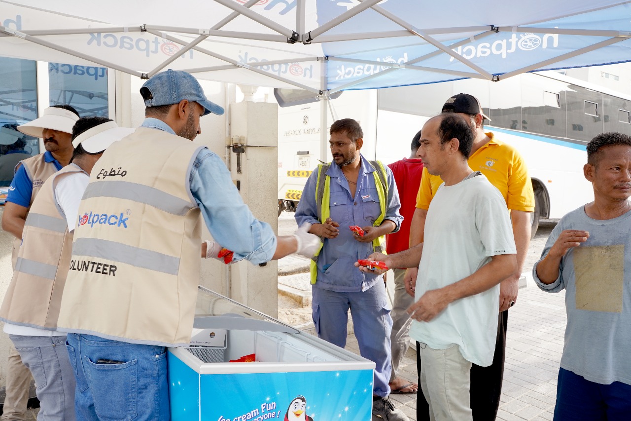Hotpack offers free ice cream scoops to 5000 outdoor workers in scorching heat in uae