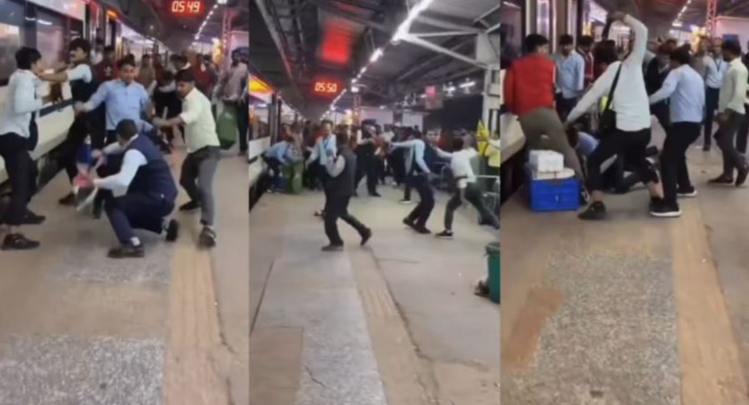 irctc staff clash at delhis hazrat nizamuddin railway station