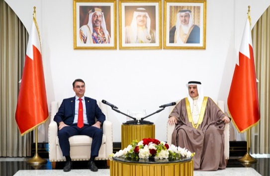 Bahrain Council of Representatives Speaker Ahmed bin Salman Al Musallam meets a Brazilian Congress delegation led by Senator Flvio Bolsonaro in Manama