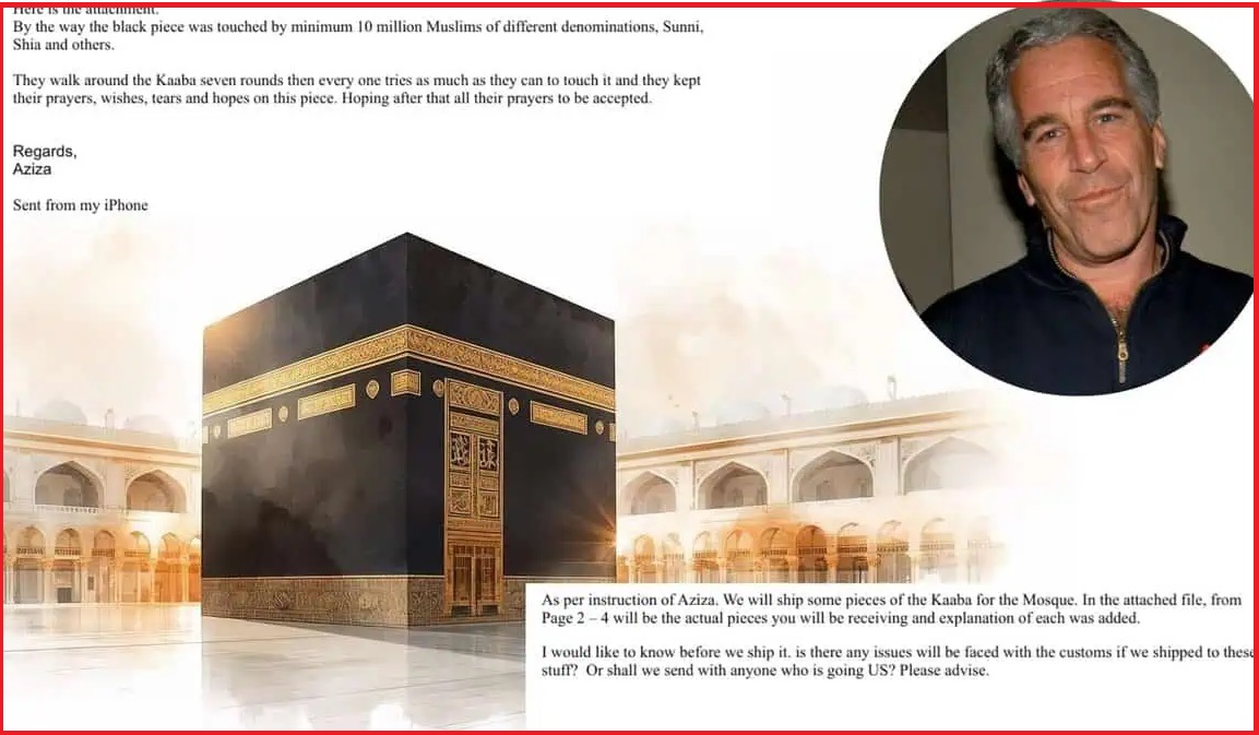 Sacred Kaaba cloth pieces sent through UAE links says Epstein Files