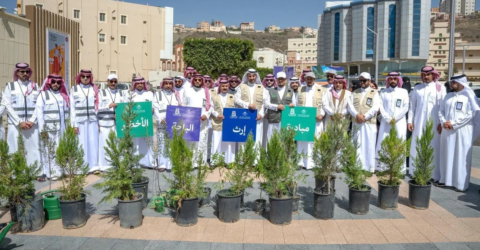 al-baha green initiative planting 20000 seedlings